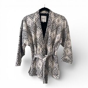 Madewell Arrowhead Jacquard Kimono Jacket Belted Boho Cardigan M